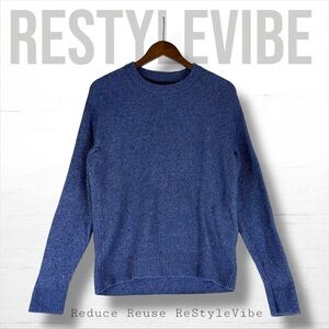 ABERCROMBIE & FITCH Men’s Size L Sweater Crewneck Style Wool Blend Heather Blue